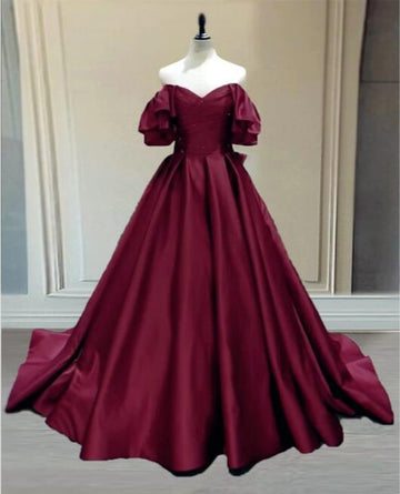 Ball Gown Princess Satin Off The Shoulder Prom HZ1023
